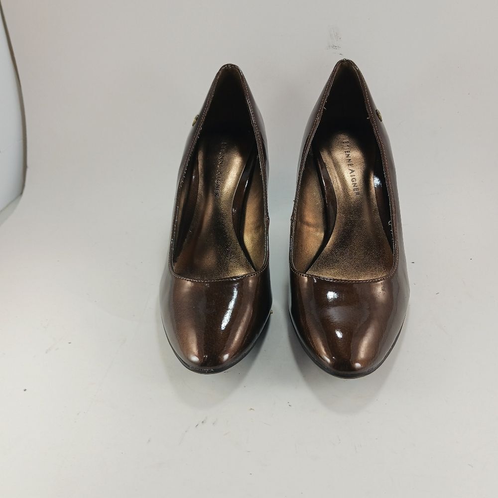 Etienne Aigner Womans Haven Pumps/ Heels Patent Brown Shimmer Size 7.5......... - Picture 6 of 12